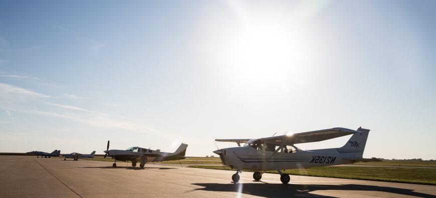 Airplanes on the runway